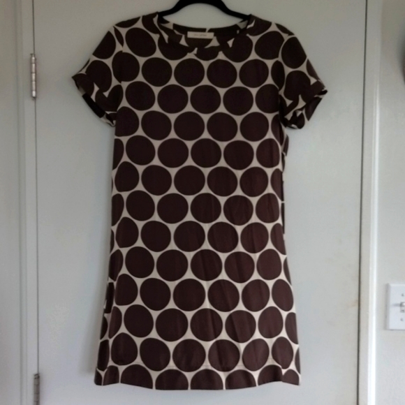 Nili Lotan Dresses & Skirts - Nili Lotan Silk Chocolate Dot Shift Dress Size Small, Great Pre Loved Condition